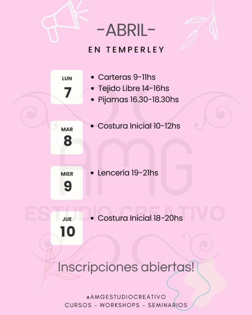 CALENDARIO DE CURSOS ABRIL 2025