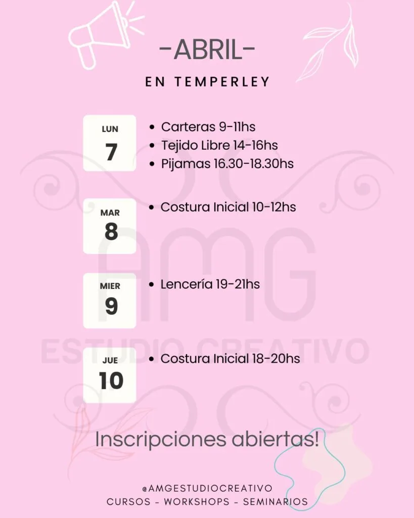 CALENDARIO DE CURSOS ABRIL 2025